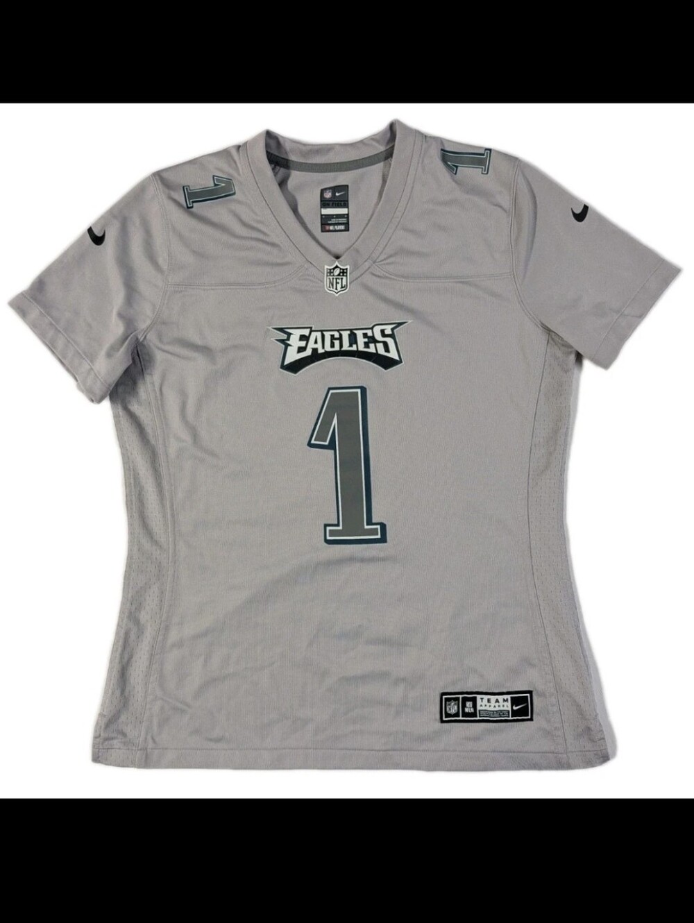 Nike Philadelphia Eagles Jalen Hurts #1 Football Jersey Atmosphere Grey Women M